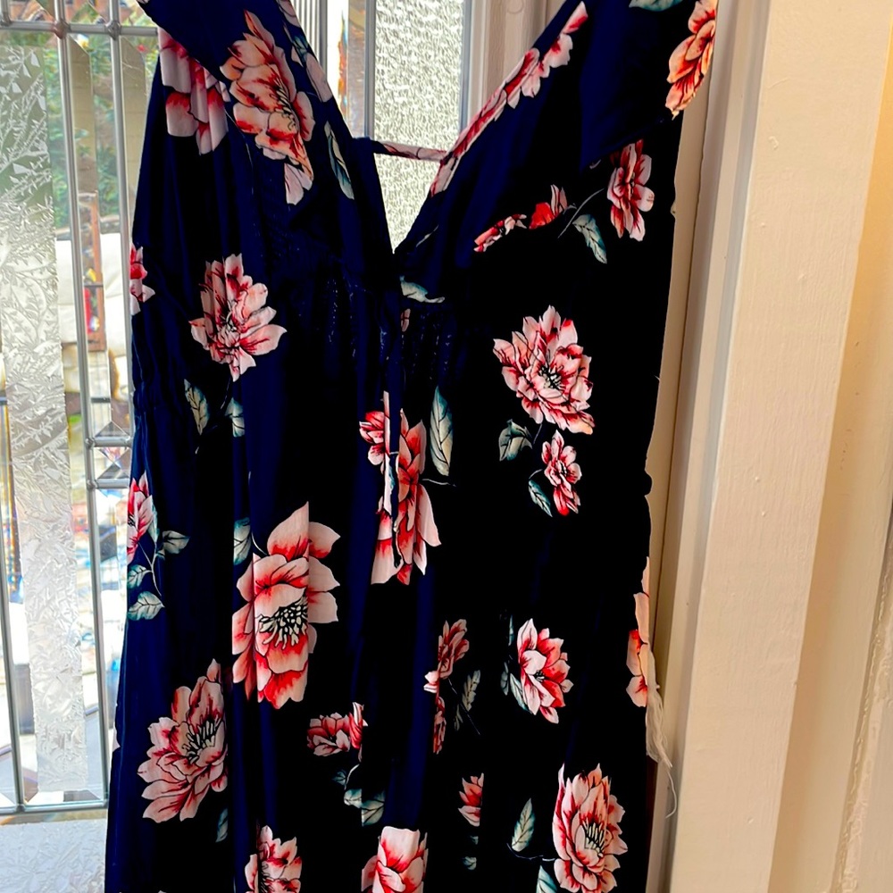 Beach dress with roses